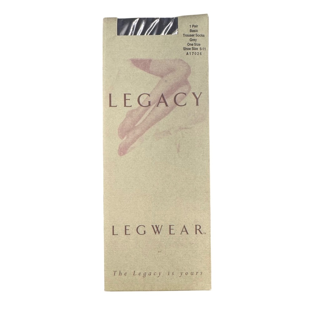Legacy Legwear Grey Trouser Socks One Size Shoe 6-11 Made in USA A17026 1 Pair